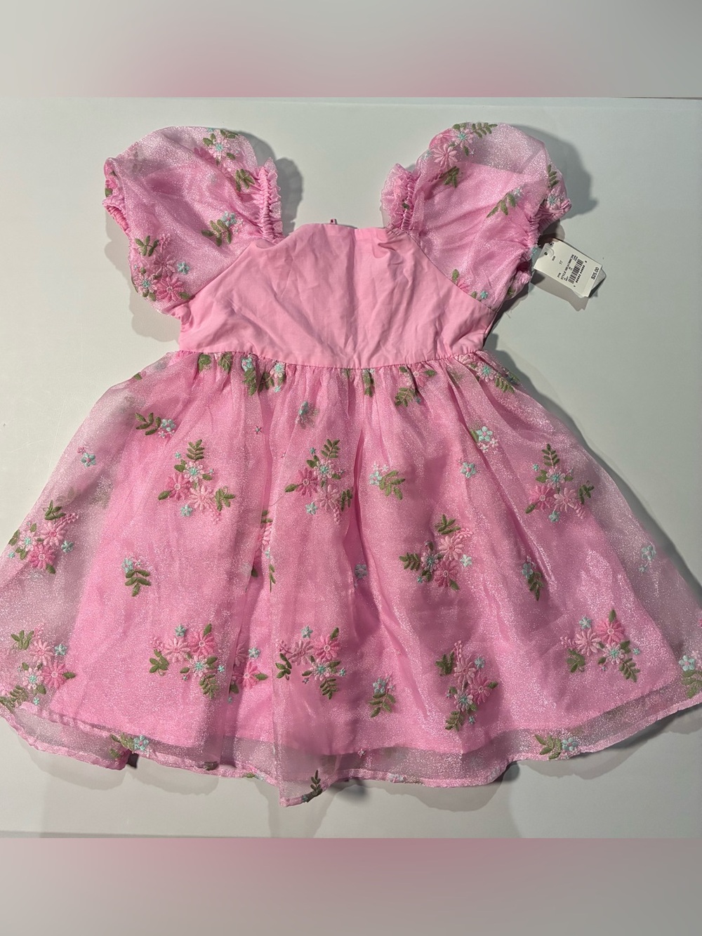 Audrey Camille Girls Pink Embroidered Tulle Party Dress